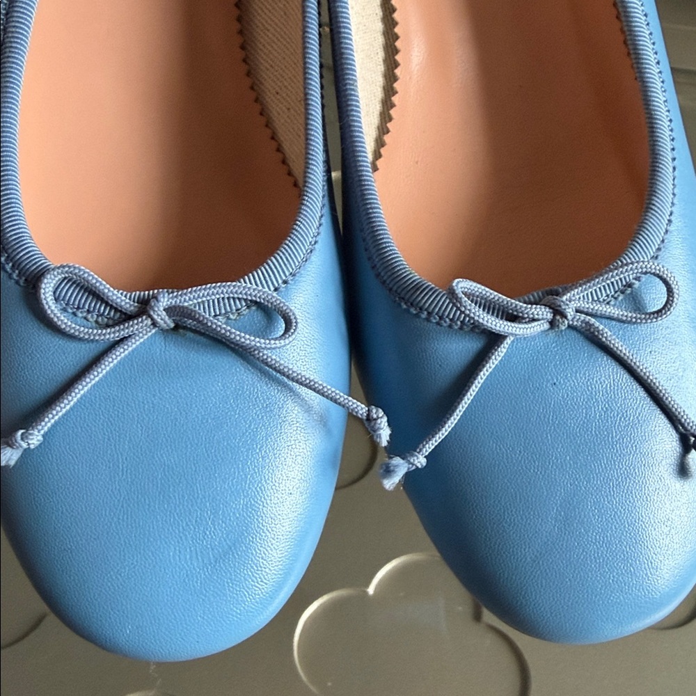 J. CREW Kate Block Heel Ballet Pumps Blue Women's Size 7 - Picture 9 of 16
